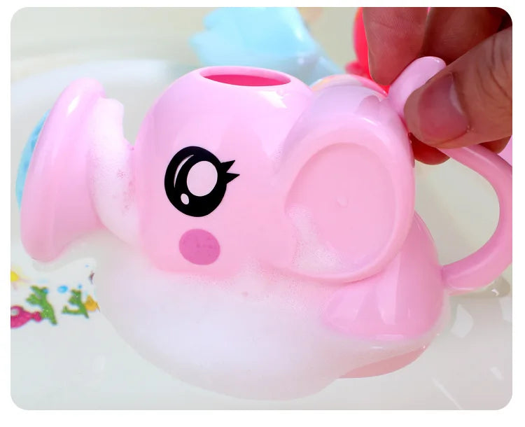 Baby Bath Toys Lovely Plastic Elephant Shape Water Spray for Baby Shower Swimming Toys Kids Gift Storage Mesh Bag Baby Kids Toy