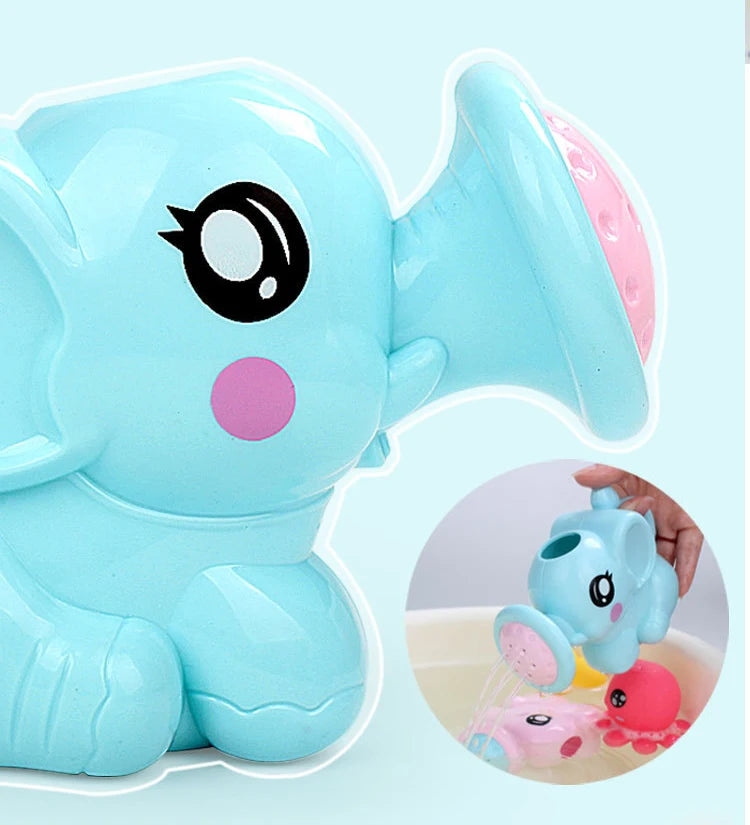 Baby Bath Toys Lovely Plastic Elephant Shape Water Spray for Baby Shower Swimming Toys Kids Gift Storage Mesh Bag Baby Kids Toy