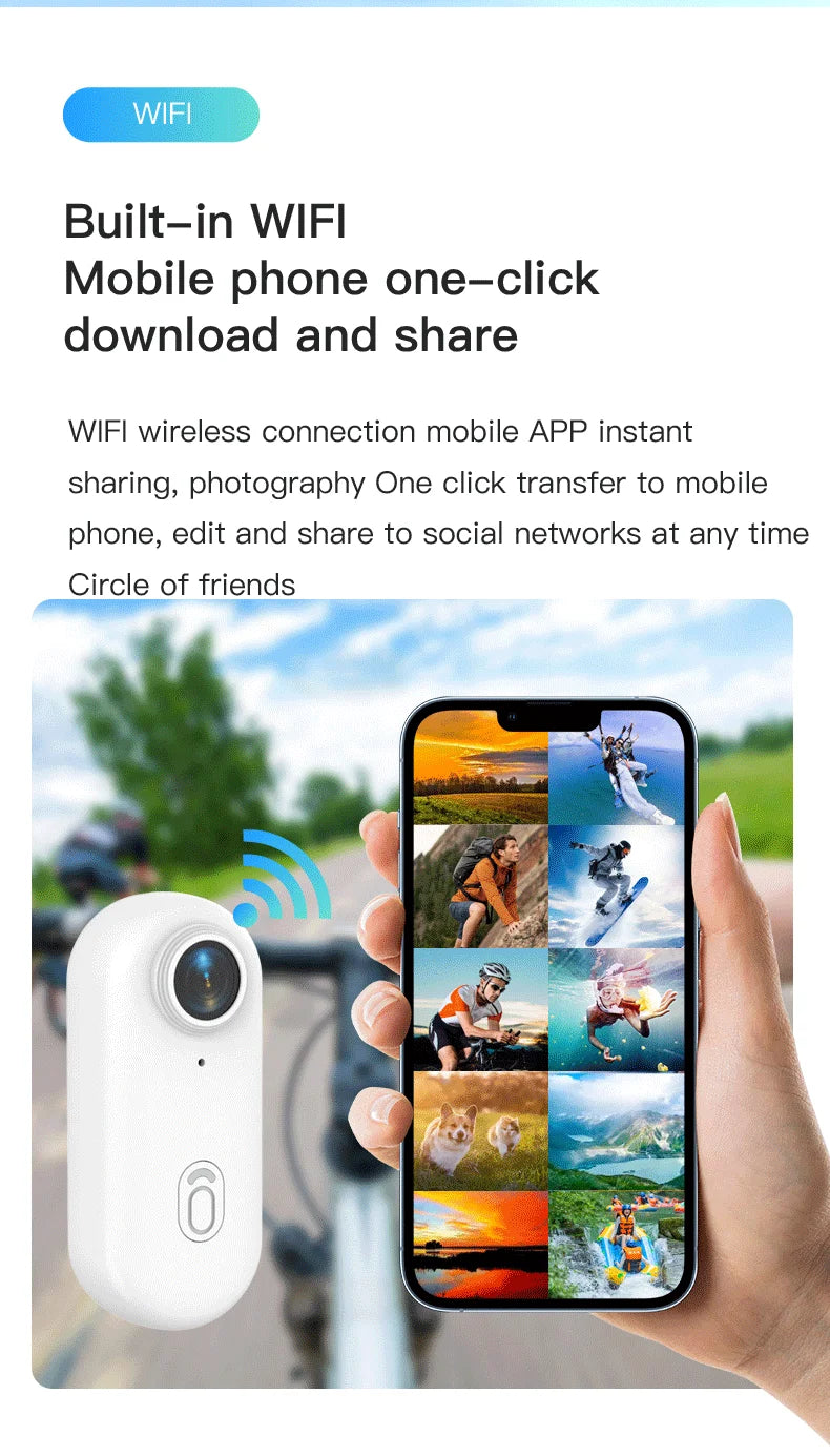 POV Magnetic Sports Camera 4K 30M Waterproof 2.4G Wireless WiFi Motorcycle Mini Small Action Body Video Vlog Cameras Helmet Bike