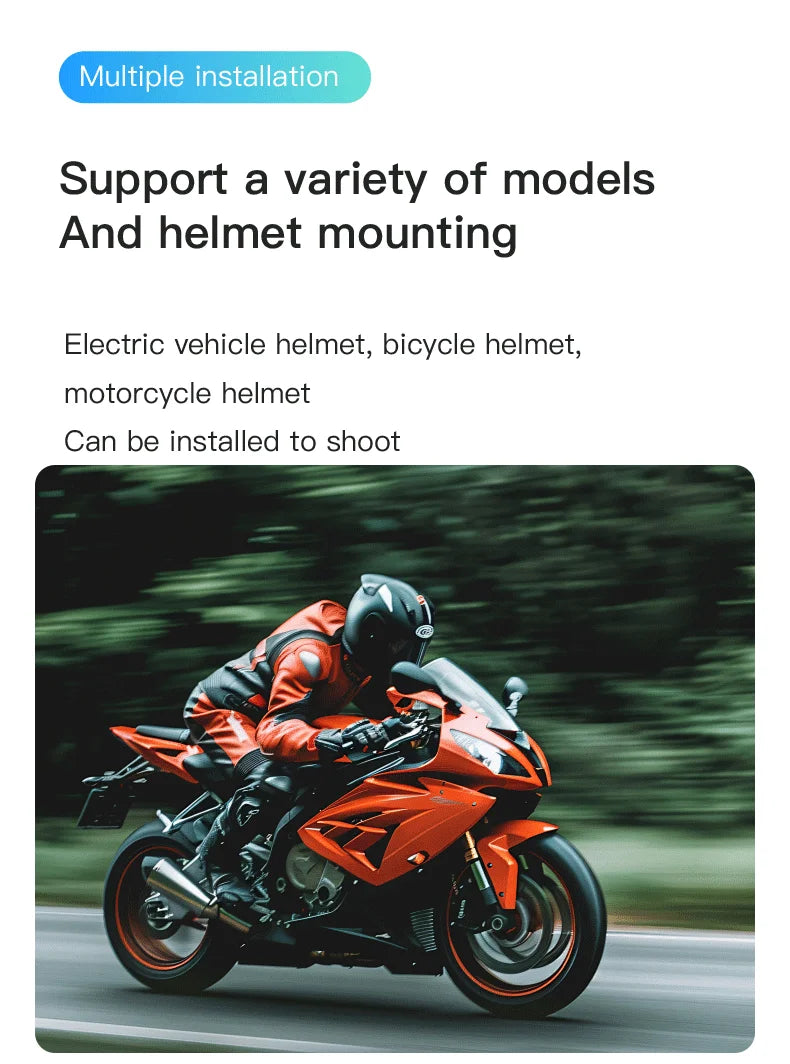 POV Magnetic Sports Camera 4K 30M Waterproof 2.4G Wireless WiFi Motorcycle Mini Small Action Body Video Vlog Cameras Helmet Bike